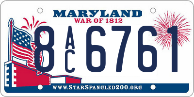 MD license plate 8AC6761