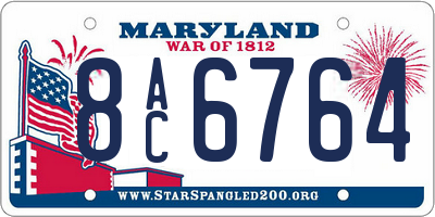 MD license plate 8AC6764