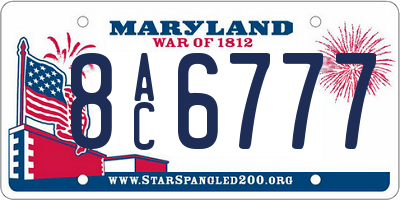 MD license plate 8AC6777