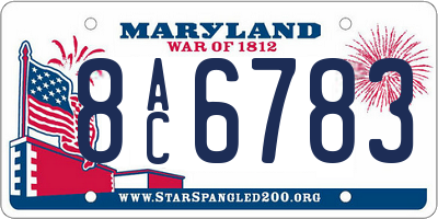 MD license plate 8AC6783