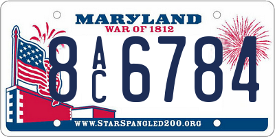 MD license plate 8AC6784