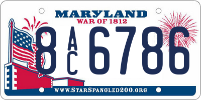MD license plate 8AC6786
