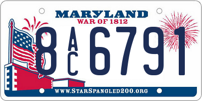 MD license plate 8AC6791