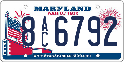 MD license plate 8AC6792