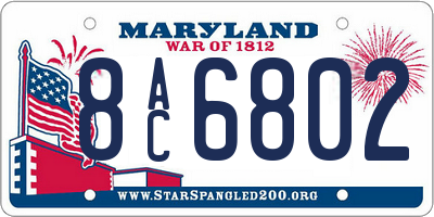 MD license plate 8AC6802