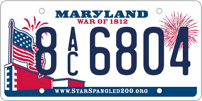 MD license plate 8AC6804