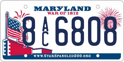 MD license plate 8AC6808