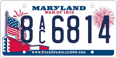 MD license plate 8AC6814