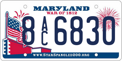 MD license plate 8AC6830