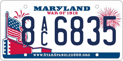 MD license plate 8AC6835