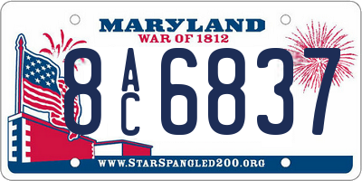 MD license plate 8AC6837