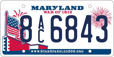 MD license plate 8AC6843
