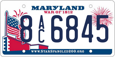 MD license plate 8AC6845