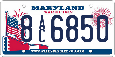 MD license plate 8AC6850