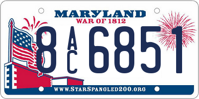 MD license plate 8AC6851