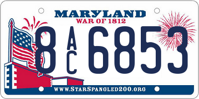 MD license plate 8AC6853