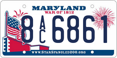 MD license plate 8AC6861
