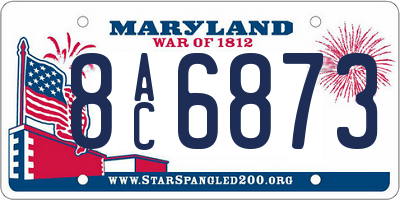 MD license plate 8AC6873