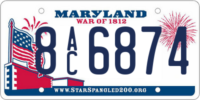 MD license plate 8AC6874