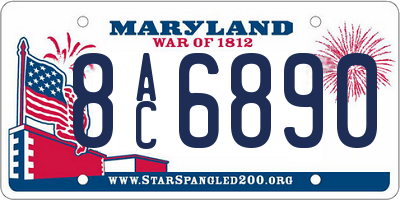 MD license plate 8AC6890