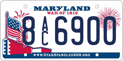 MD license plate 8AC6900