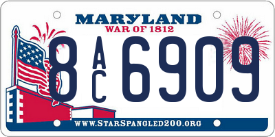 MD license plate 8AC6909