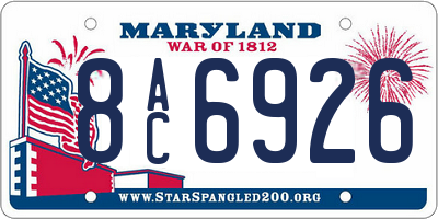 MD license plate 8AC6926