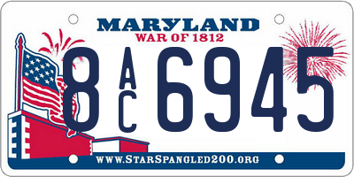 MD license plate 8AC6945