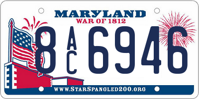 MD license plate 8AC6946