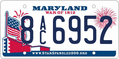 MD license plate 8AC6952