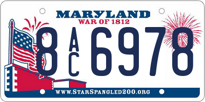 MD license plate 8AC6978