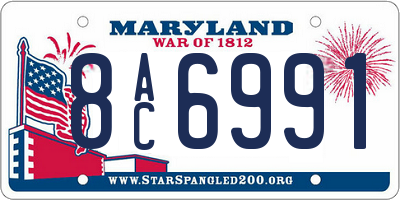 MD license plate 8AC6991