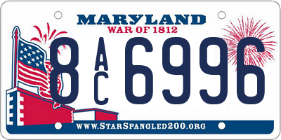 MD license plate 8AC6996