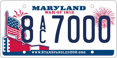 MD license plate 8AC7000