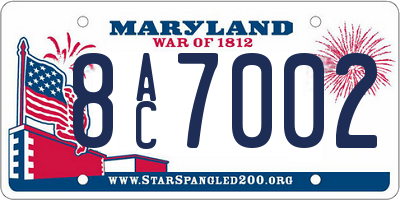 MD license plate 8AC7002