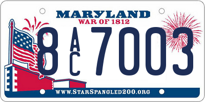 MD license plate 8AC7003