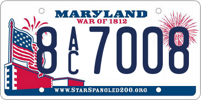 MD license plate 8AC7008