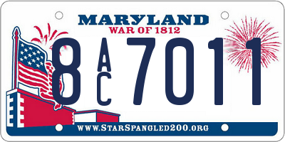 MD license plate 8AC7011