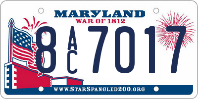 MD license plate 8AC7017