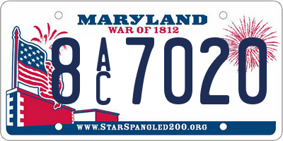 MD license plate 8AC7020