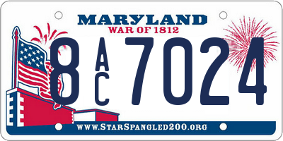 MD license plate 8AC7024