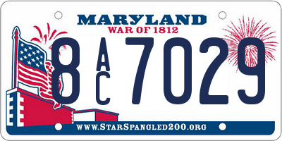 MD license plate 8AC7029