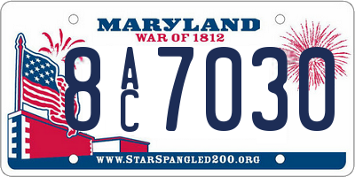 MD license plate 8AC7030