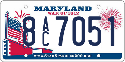 MD license plate 8AC7051