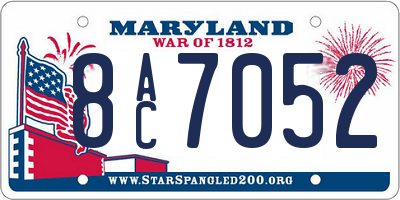 MD license plate 8AC7052