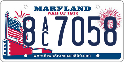 MD license plate 8AC7058