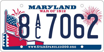 MD license plate 8AC7062
