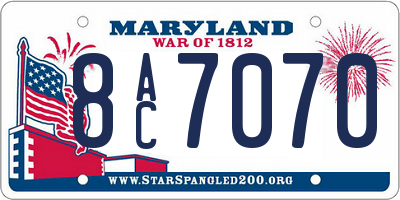MD license plate 8AC7070