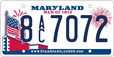 MD license plate 8AC7072