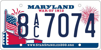 MD license plate 8AC7074
